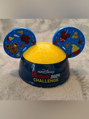 Run Disney Virtual Challenge 2024 Snack Mickey Ears Container Blue Yellow